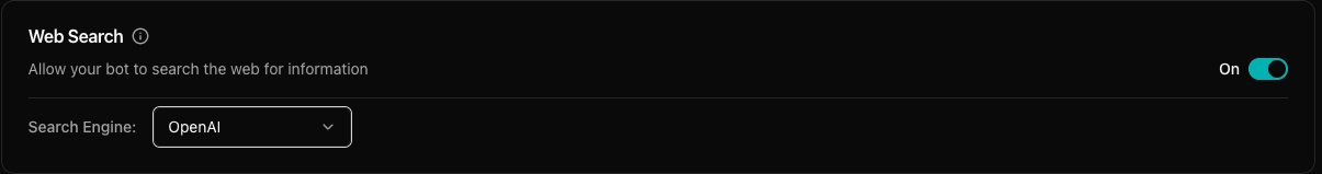 Web search configuration
