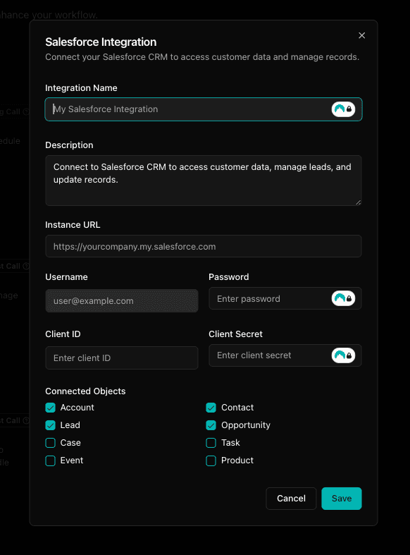 Salesforce integration fields